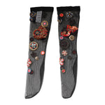 Dolce & Gabbana Black Stretch Carretto Crystal Stockings Socks SCS2166-M