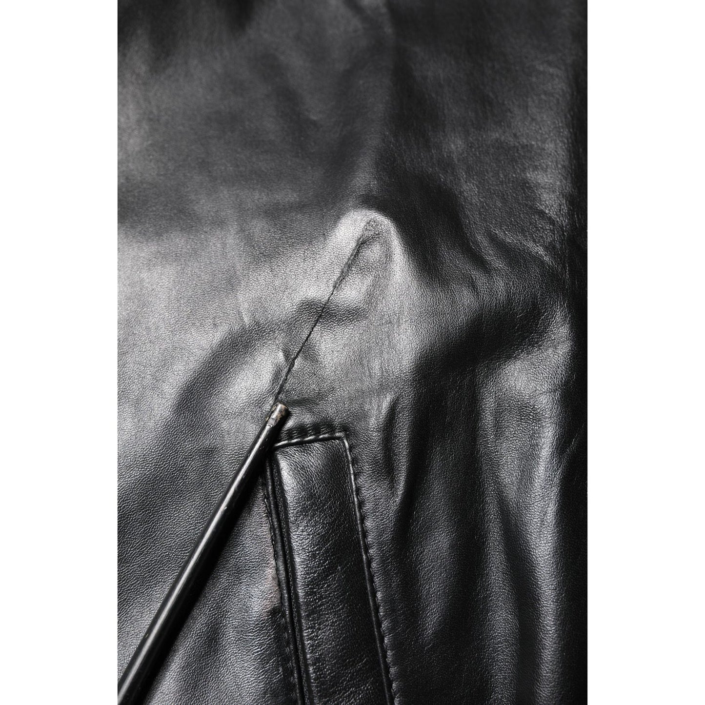 Dolce & Gabbana Black Lambskin Leather Full Zip Biker Jacket
