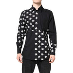 Dolce & Gabbana Black DG Logo Cotton MARTINI Dress Shirt TSH87766-44