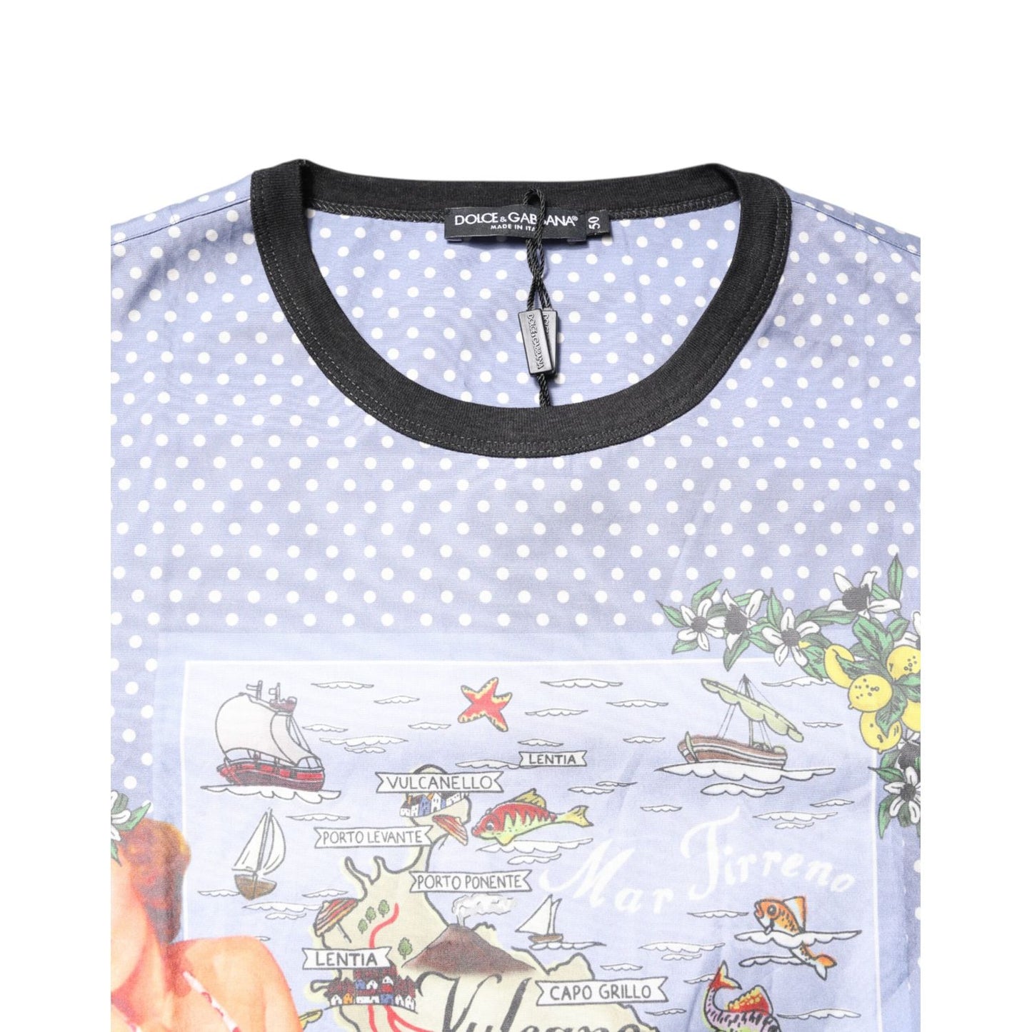Dolce & Gabbana Light Blue Graphic Print Short Sleeve T-shirt