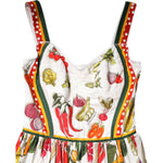 Dolce & Gabbana White Vegetables Sleeveless A-line Dress DR81695-36
