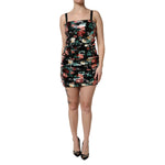 Dolce & Gabbana Black Floral Sequin Sleeveless Sheath Dress
