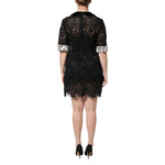 Dolce & Gabbana Black Floral Lace Embellished Mini Dress