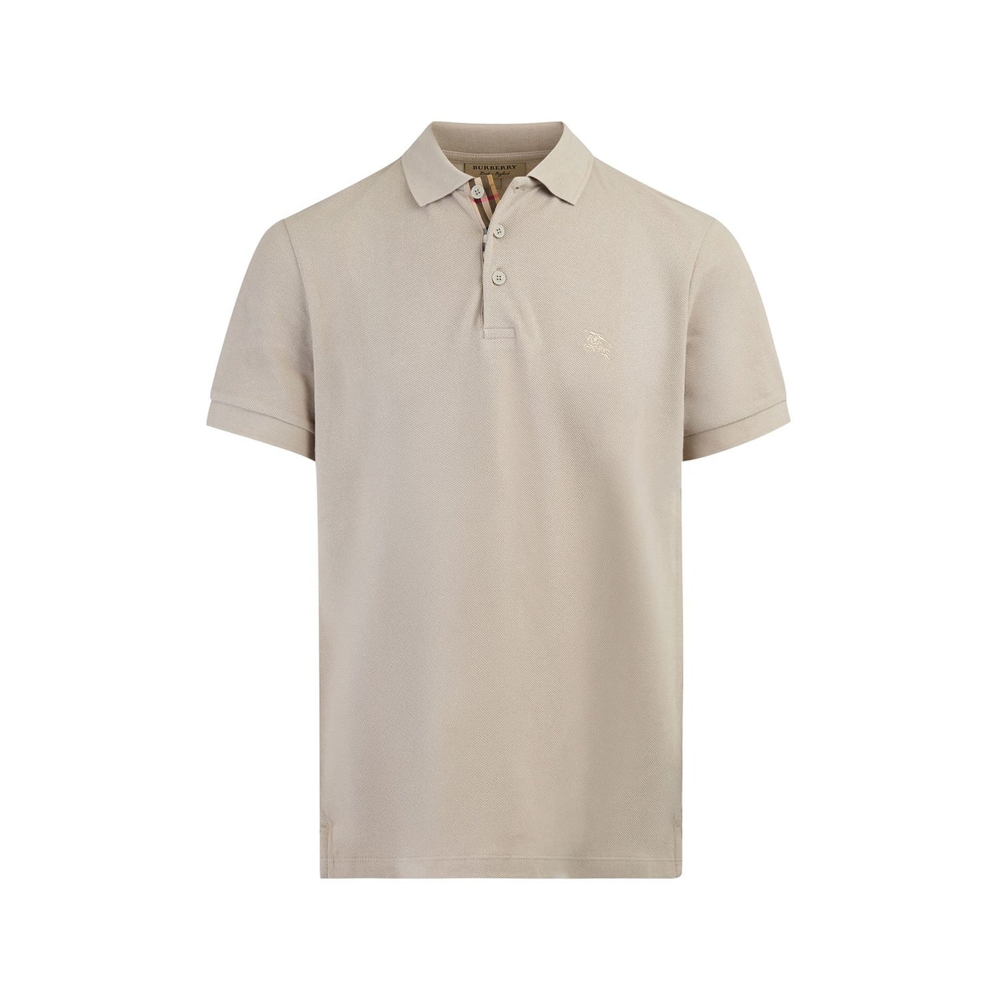 Burberry Pale Stone Cotton Collared Polo Shirt