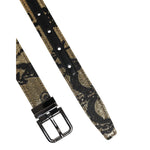 Dolce & Gabbana Multicolor Jacquard Leather Metal Buckle Belt BEL9408-90