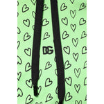 Dolce & Gabbana Green Cotton Logo Heart Print Hooded Sweater