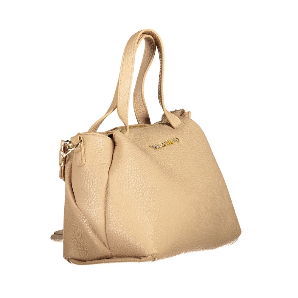 Mario Valentino Beige Polyethylene Women Handbag with handles and detachable strap in chic beige hue.