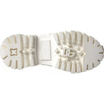 Dolce & Gabbana White Leather Rubber Logo Ankle Boots Shoes