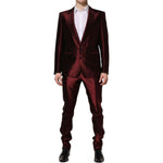 Dolce & Gabbana Bordeaux Silk 2 Piece Single Breasted Suit KOS2325-50