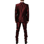 Dolce & Gabbana Bordeaux Silk 2 Piece Single Breasted Suit KOS2325-50