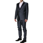 Dolce & Gabbana Blue MARTINI Star Jacquard 3 Piece Suit