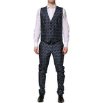 Dolce & Gabbana Blue MARTINI Star Jacquard 3 Piece Suit