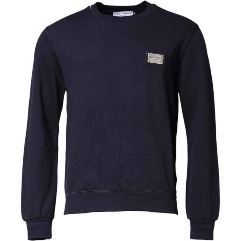 Dolce & Gabbana Dark Blue Logo Crew Neck Pullover Sweater