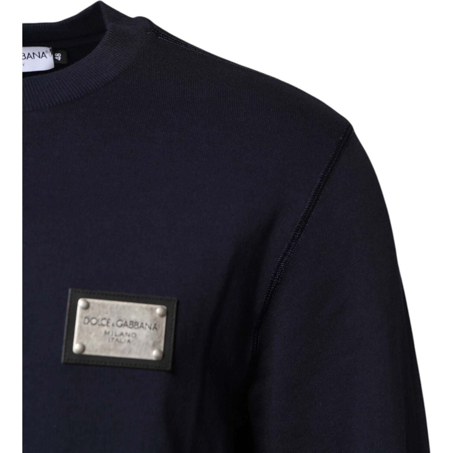 Dolce & Gabbana Dark Blue Logo Crew Neck Pullover Sweater