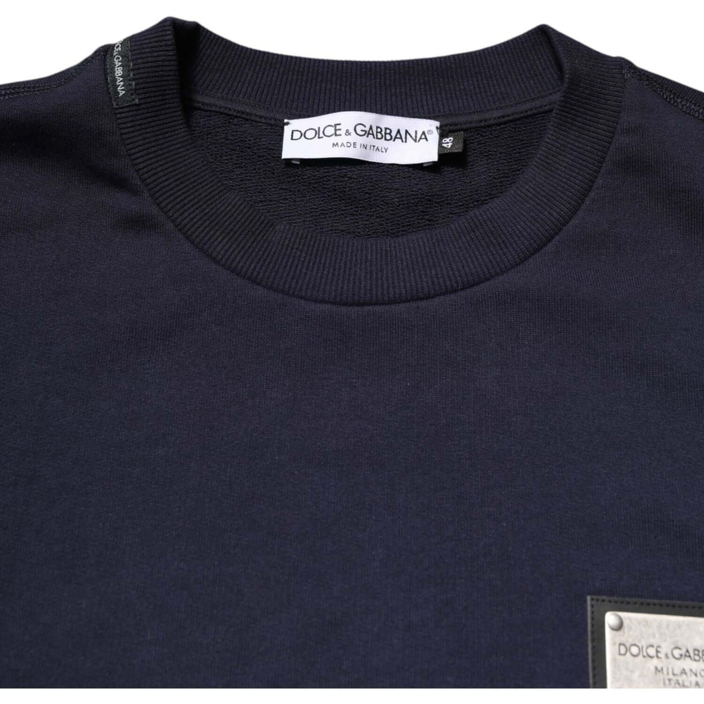 Dolce & Gabbana Dark Blue Logo Crew Neck Pullover Sweater