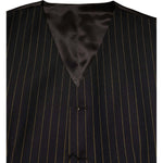 Dolce & Gabbana Black Stripes Wool Formal Men Waistcoat Vest TSH90461-48