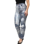 Dolce & Gabbana Blue Washed Print High Waist Denim Jeans
