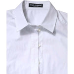 Dolce & Gabbana White Cotton Short Sleeves Collared Polo Top