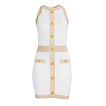 Balmain White Viscose Women's Dress BA-15441-IT38|XS