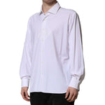 Corneliani White Long Sleeves Collared Dress Formal Shirt