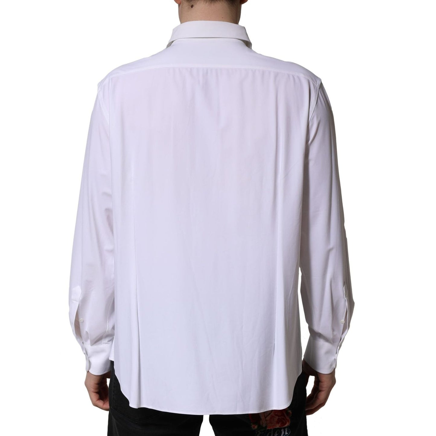Corneliani White Long Sleeves Collared Dress Formal Shirt