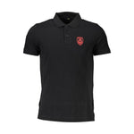 Cavalli Class Black Cotton Men Polo Shirt