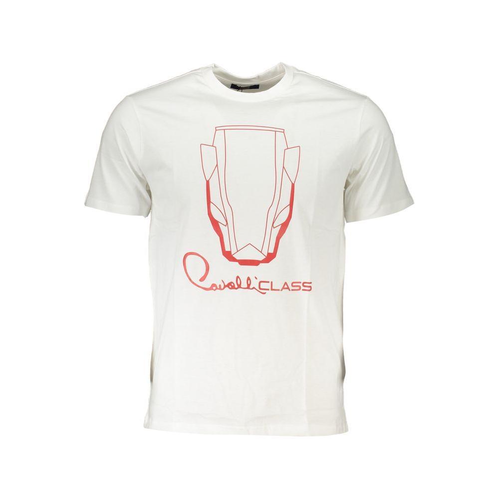 Cavalli Class White Cotton T-Shirt