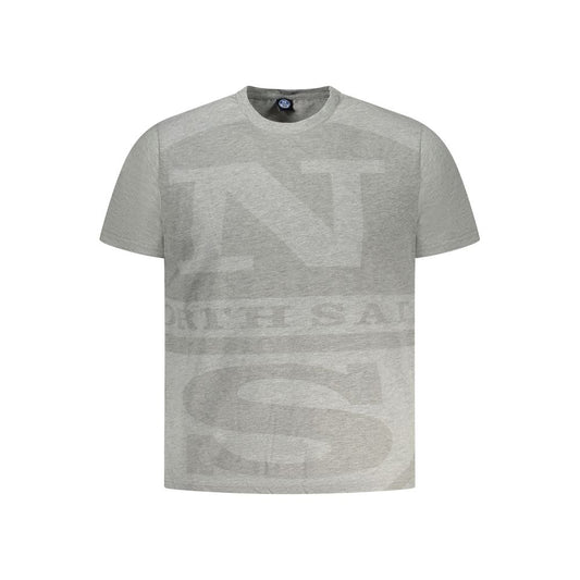 North Sails Brown Cotton Men T-Shirt with logo print and crew neck, showcasing maritime heritage and style elegance.