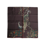 Dolce & Gabbana Brown Peacock Print Square Men Foulard Scarf