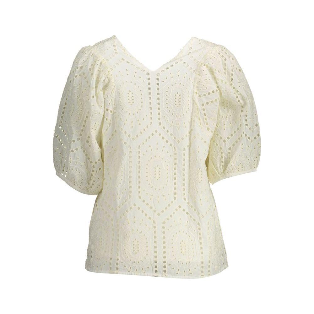 Gant White Cotton Women T-Shirt