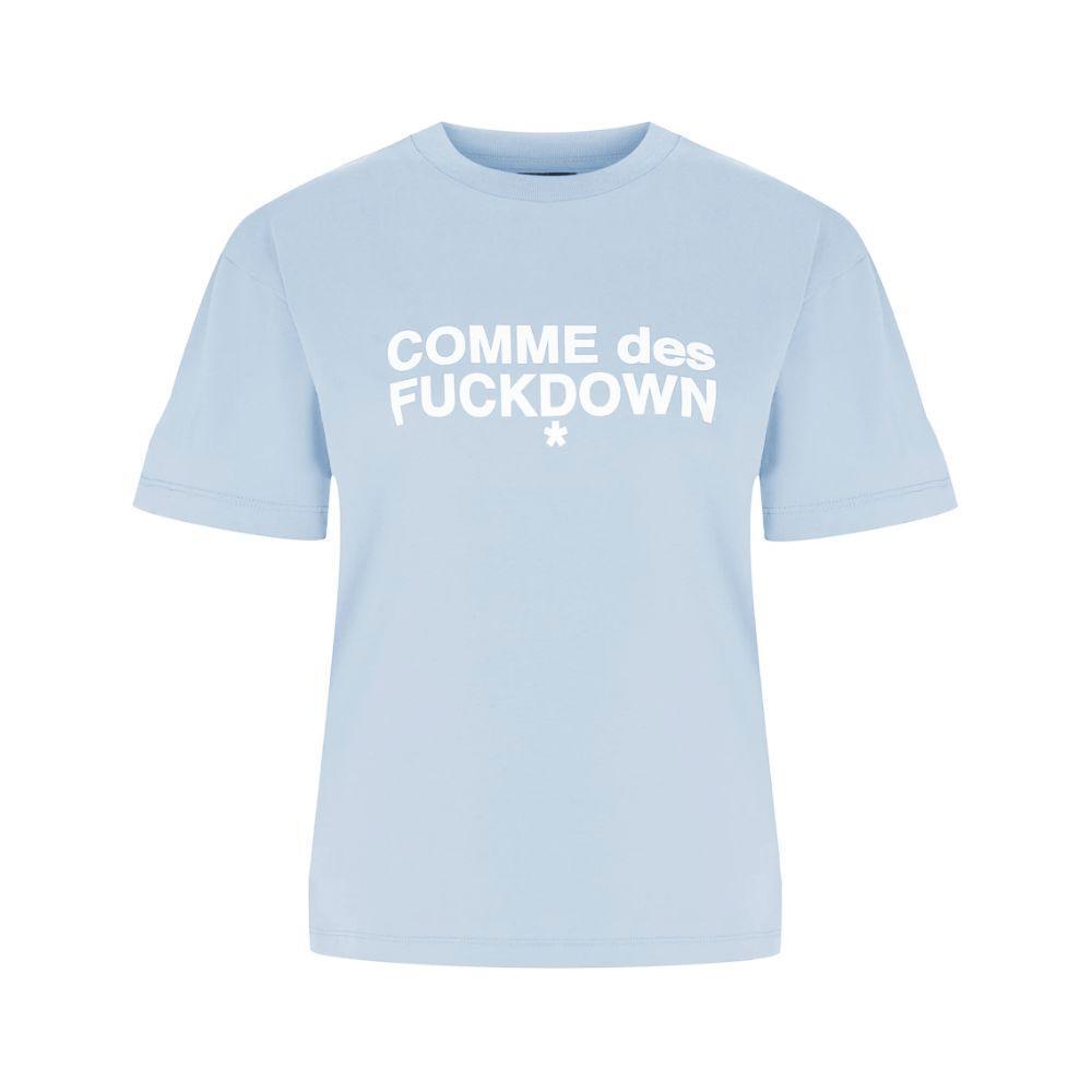 Comme Des Fuckdown Blue Cotton Tops & T-Shirt