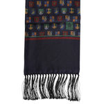 Dolce & Gabbana Blue Silk Printed Fringes Foulard Scarf