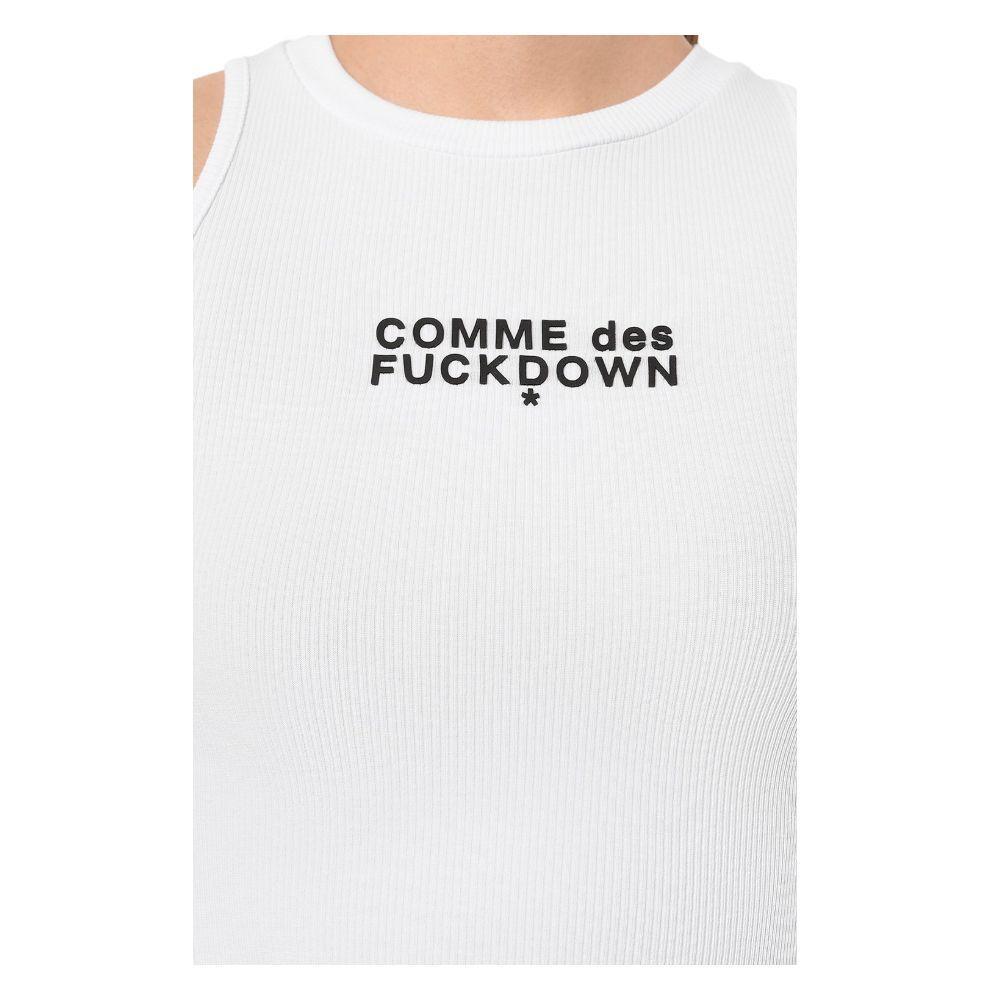 Comme Des Fuckdown White Cotton Tops & T-Shirt