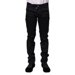 Dolce & Gabbana Black Cotton Skinny Mid Waist Pants