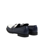 Dolce & Gabbana Black White Leather Slip On Loafers Men Dress Shoes