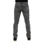 Dolce & Gabbana Gray Cotton Logo Plaque Denim Jeans