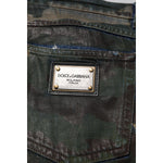 Dolce & Gabbana Blue Cotton Camouflage Denim Jeans