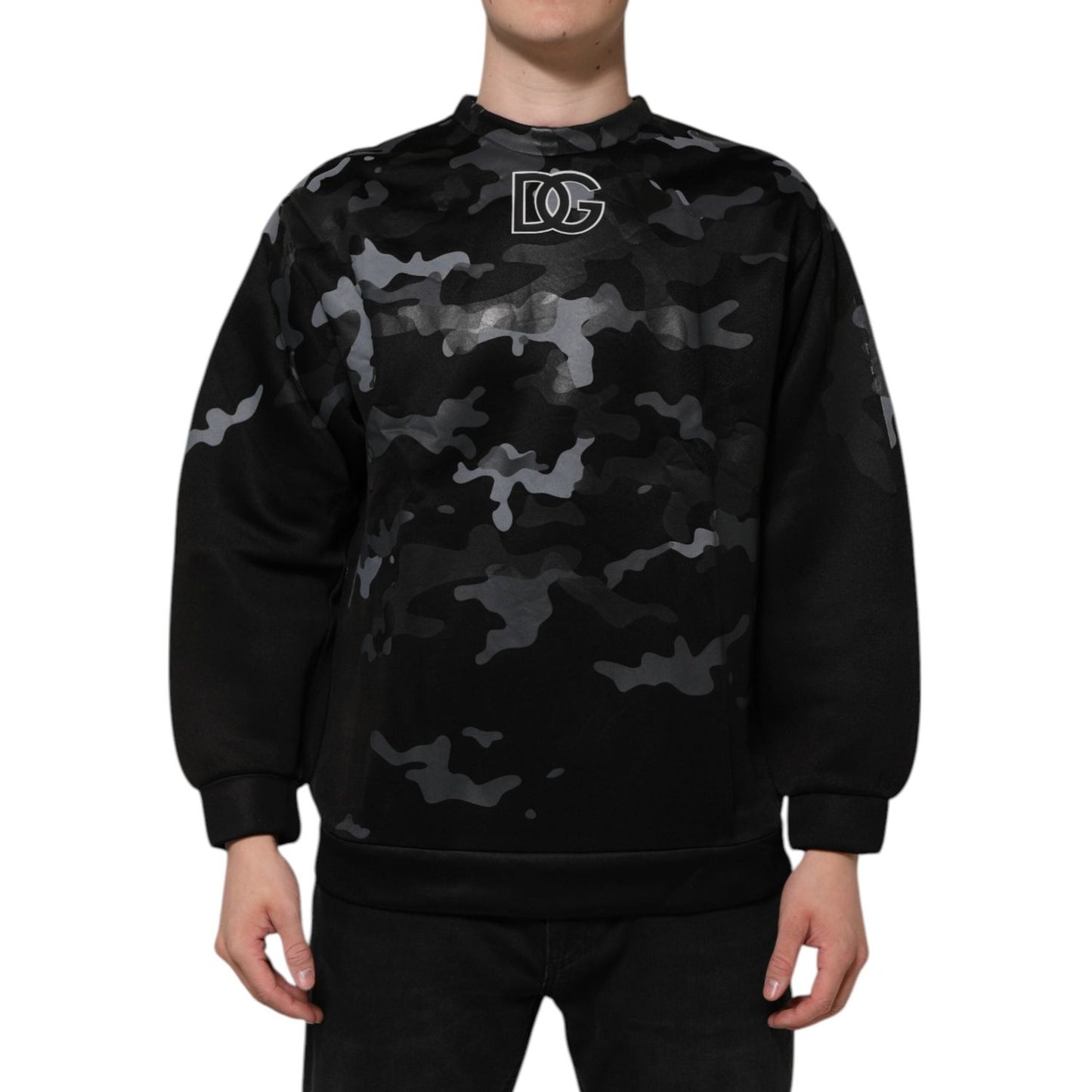 Dolce & Gabbana Black Camouflage Pullover Sweatshirt Sweater TSH906980-42