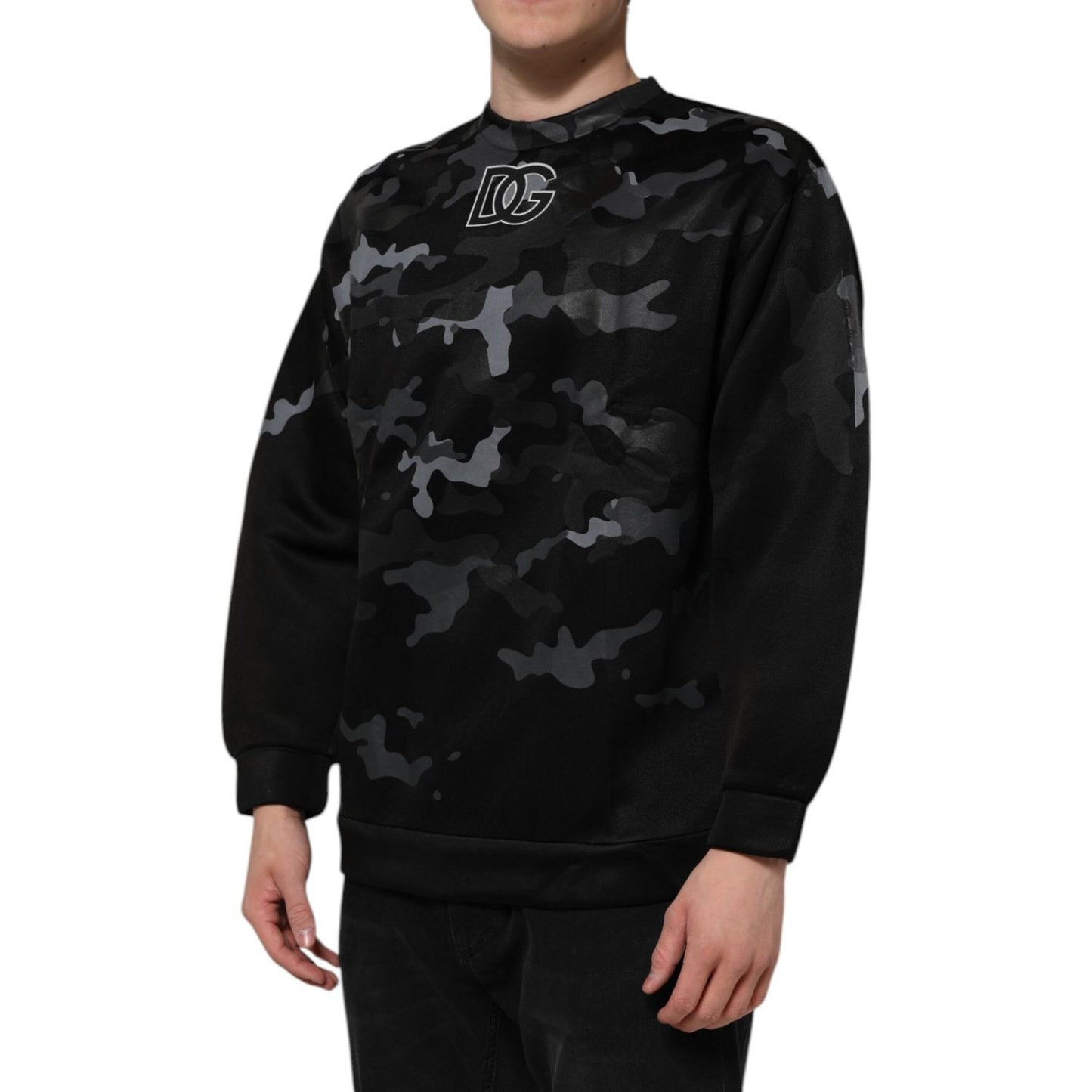 Dolce & Gabbana Black Camouflage Pullover Sweatshirt Sweater TSH906980-42