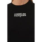 Comme Des Fuckdown Black Cotton Tops & T-Shirt