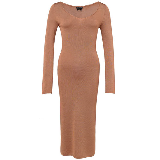Tom Ford Orange Viscose Long Dress