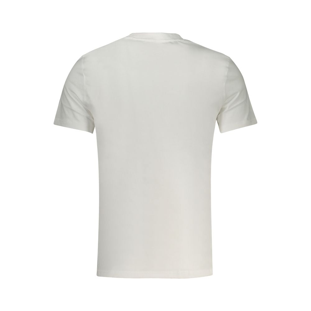 Back view of Guess Jeans White Cotton T-Shirt, short sleeve, slim fit, crew neck, organic cotton
