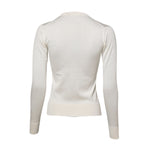 Dolce & Gabbana White Silk Lily Buttoned Cardigan Sweater