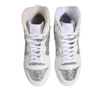Chiara Ferragni White Silver High Top Women Sneakers Shoes