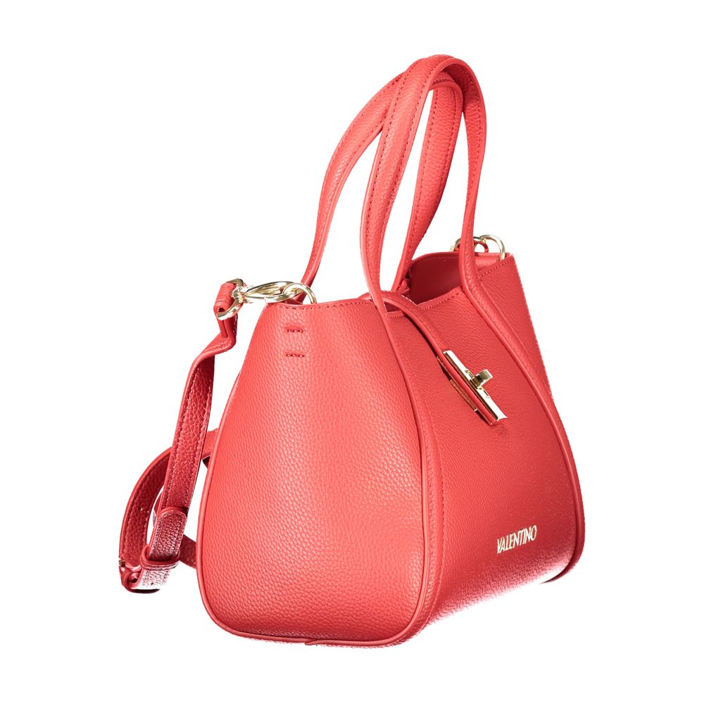 Mario Valentino Red Polyethylene Women Handbag with handles and removable shoulder strap, perfect for versatile styling and elegance.