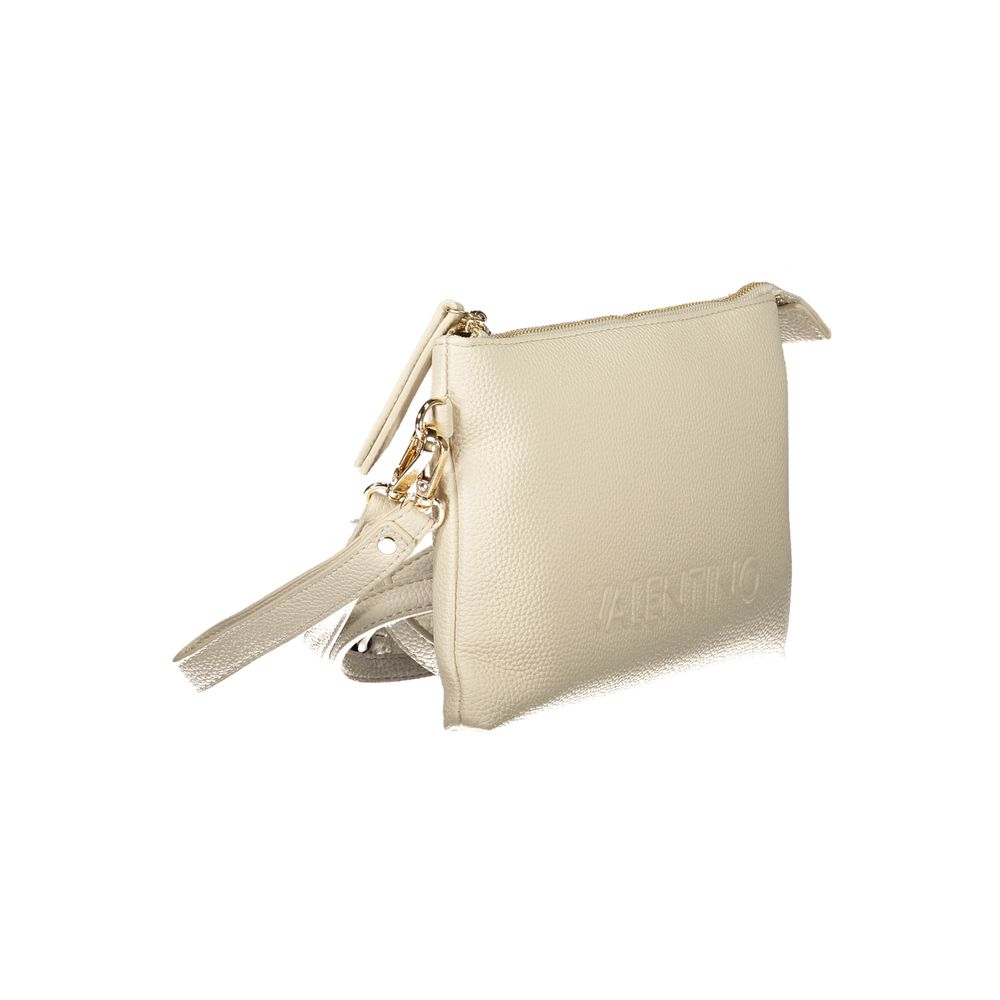 Mario Valentino Beige Polyethylene Women Handbag with detachable handle and adjustable strap