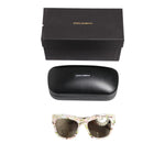 Dolce & Gabbana White DG4231F Floral Acetate Rectangle Shades Sunglasses