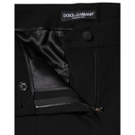 Dolce & Gabbana Black Wool High Waist Tapered Pants