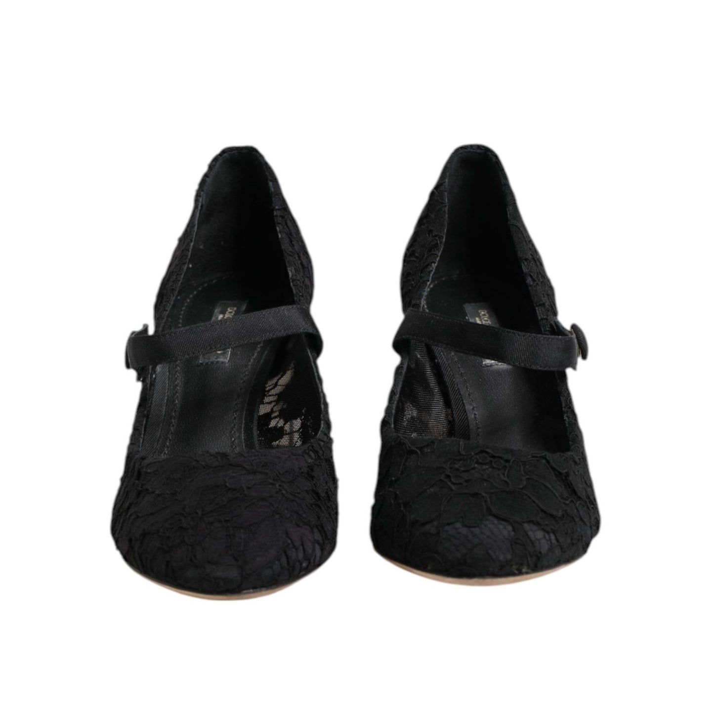 Dolce & Gabbana Black Mary Jane Taormina Lace Pumps Shoes LA12718-40