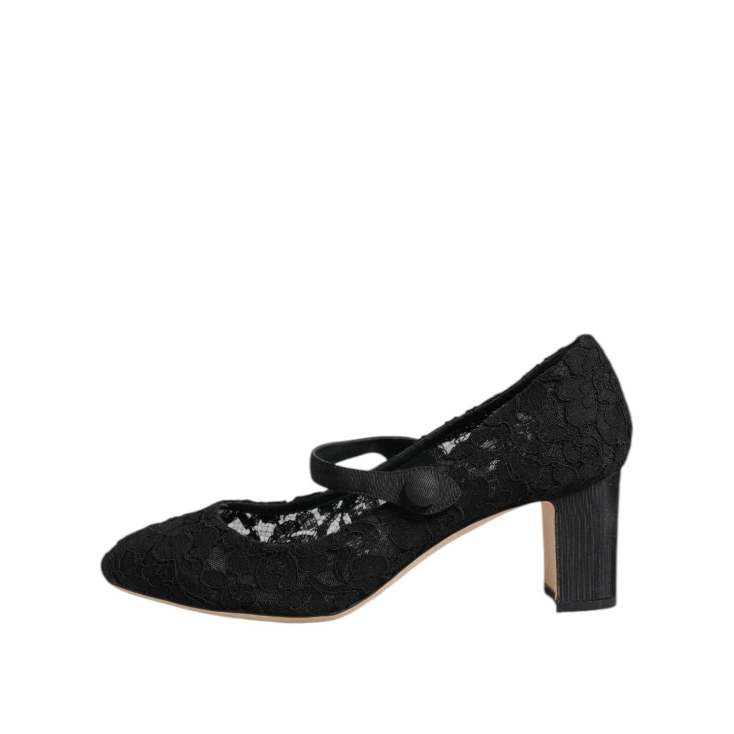 Dolce & Gabbana Black Mary Jane Taormina Lace Pumps Shoes LA12718-40